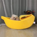 Cama para gato con forma de plátano – Casa cálida y acogedora para gatos y cachorros